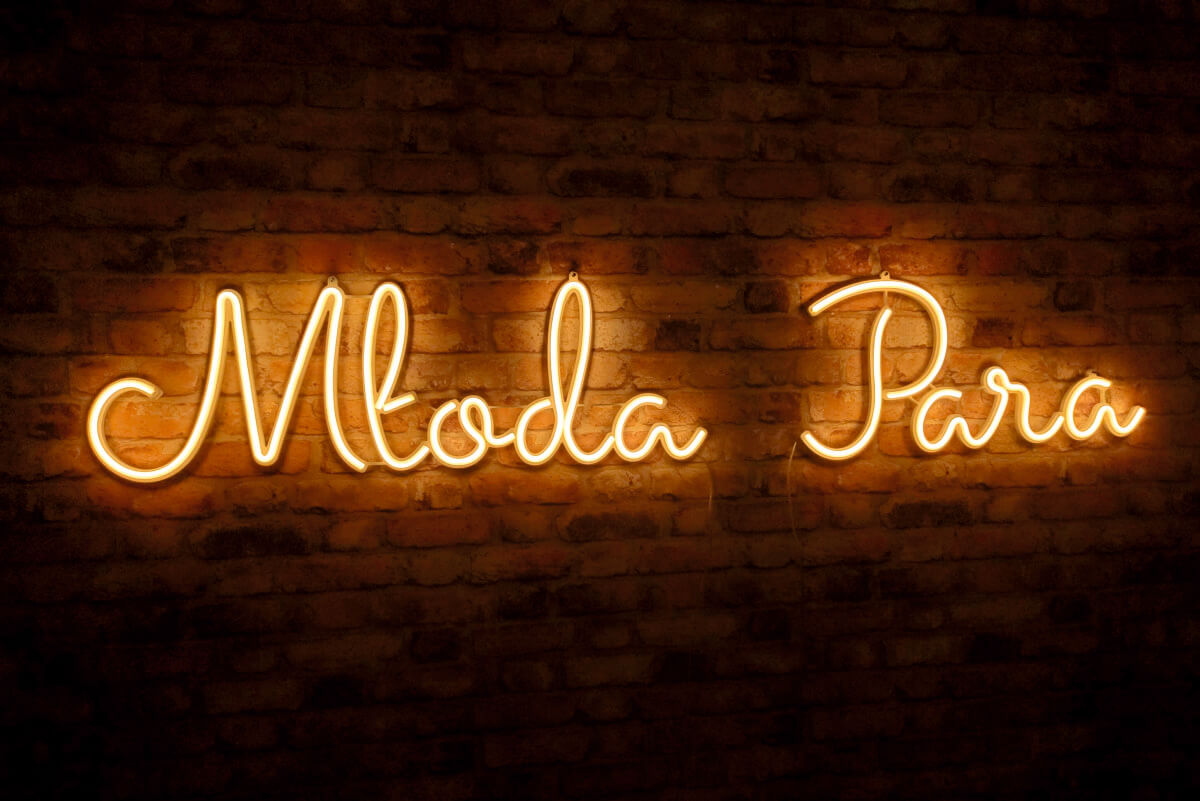 neon Młoda Para